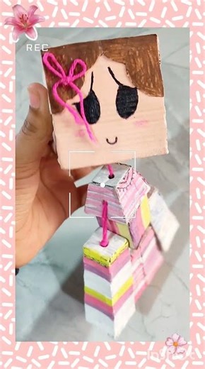 cute doll scratch from cardboard 🌷✨💖 #diy #artscraft #art #artwork