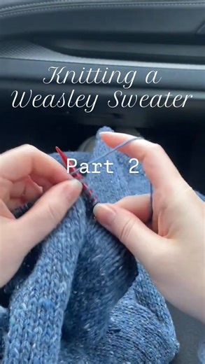 Christina 🧶 on Instagram: "Part two of knitting my Weasley Sweater 🪄 Casting on, knitting the back panel, and picking up for the front panels! . Pattern: @petiteknit Cloud Sweater Yarn: @purlsoho Hedgerow in Charcoal Blue and Golden Meadow . #knit #strikking #tricoter #knitting#knittersofinstagram #knittersofig #cozy #nevernotknitting #instaknitters #knitspiration #shareyourknits #makersofinstagram #makerlife #handmade #handknit #slowfashion #weasleysweater #harrypotterknits #harrypotter #purl