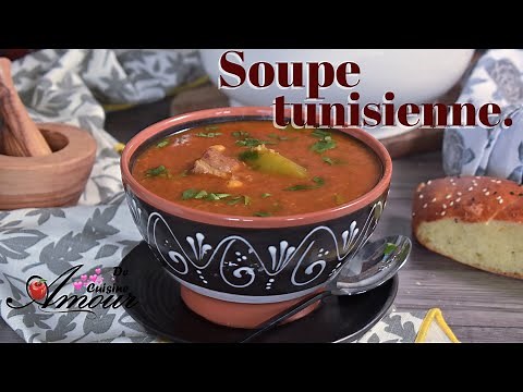 soupe tunisienne, chorba à la semoule d'orge tchicha pour Ramadan