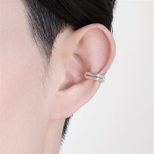 Sterling Silver Square Ear Cuff, Light Inspired, Minimalist No Piercing Jewelry - Etsy