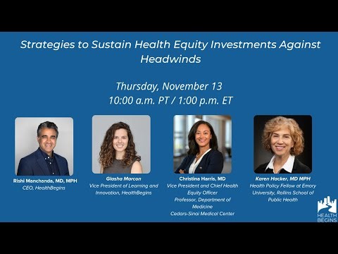 Webinar - Strategies to Sustain Health Equity Investments Against Headwinds