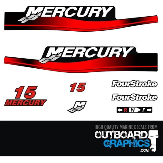 Mercury 15hp Four Stroke Outboard Decals/sticker Kit - Etsy