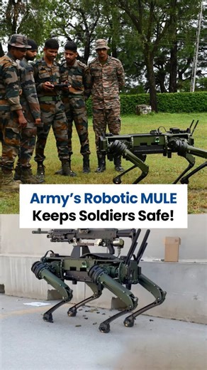 The Better India on Instagram: "🚨 Meet the Indian Army’s robotic BFF – the MULE by Aeroarc! 🐾 From wading through waters to braving snow and deserts, this Made-in-India marvel keeps our soldiers safe. It can climb, carry, detect explosives, and even swarm with other MULEs to form a mini robot army! Tech with a mission, saving lives one step at a time. @aarj | @arjyx #Innovation #IndianArmy #MadeInIndia #AeroArc #ArmyDay [Army Day, Indian Army Robot, Aero Arc MULE, Made In India Defence Tech, R