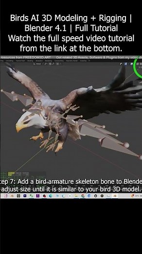 Birds AI 3D Modeling + Rigging | Blender 4.1 | Full Tutorial #blender #bird #rigging #modeling