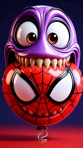 The Perfect Loop: Spidey Gets Chomped! 🔁🎈 #shorts #asmr #satisfying #spiderman #loop