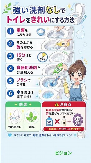 強い洗剤なしでトイレをきれいにする方法