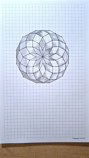 Satisfying Geometric Drawing 😍 | Grid Art Design #shorts