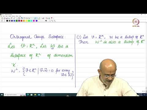 Lec 45 Orientation of the four fundamental subspaces of a matrix A