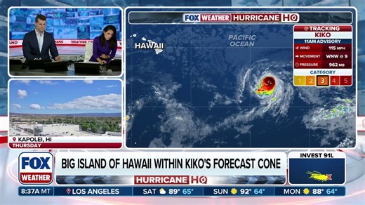 Hurricane Kiko weakens slightly, Hawaii should be on watch for impacts