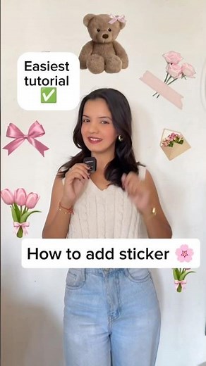 How to add stickers🎀 tutorial ✅ #learnwithektaa #ytshorts #viralvideo #storyideas #whatsappstatus