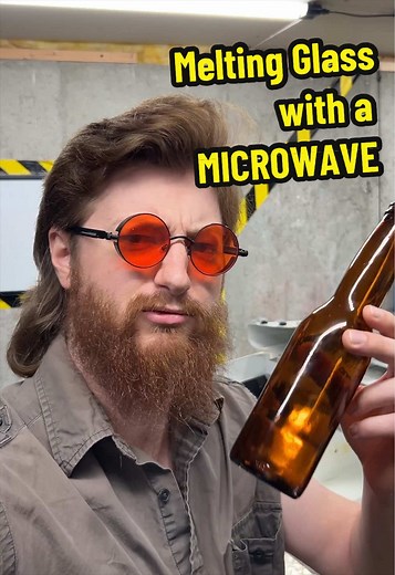 Turns out you can melt a beer bottle in the microwave #science #microwave #jakemakes #scienceexperiments
