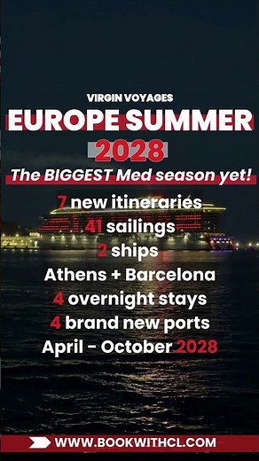 Virgin Voyages just dropped their BIGGEST Mediterranean season EVER 17 new itineraries, 41 sailings