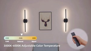 Battery Operated Wall Sconce Set of Two,Wireless Wall Sconces USB Rechargeable Wall Lights with Remote Control,3000K-6000K Dimmable for Bedroom,Background Wall,Living Room,Hallway,Wall Decor,28inch