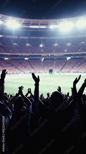 Spectators at the stadium are watching a football match.