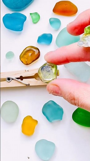 【清涼感あふれるシーグラスジュエリー】瞳から涼しく #seaglass #ハンドメイド #シーグラス #シーグラス #handmade #手作り #透明感 #diy #diy