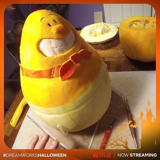 Feast your eyes on this EPIC Captain Underpants pumpkin by The Fruit Carving Ninja! | Captain Underpants