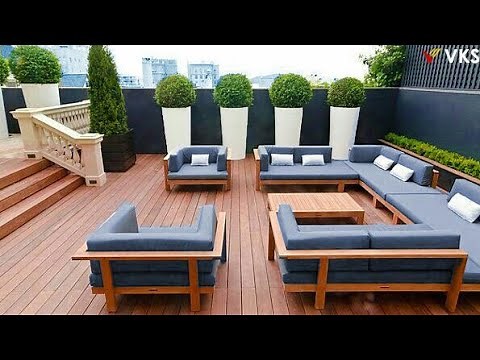 Modern Rooftop Terrace Outdoor Seating Design | Outdoor Garden Patio Pergola | Balcony Seating
