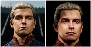 Step-by-Step Process of Creating Homelander's 3D Portrait with Maya