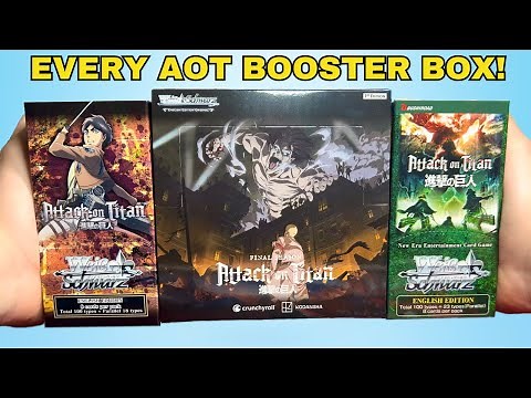 Opening EVERY Weiss Schwarz Attack On Titan Booster Box EVERY MADE!!
