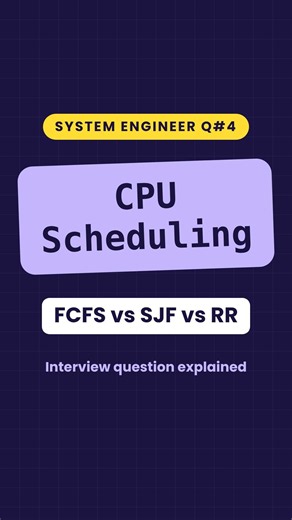 FCFS vs SJF vs Round Robin | CPU Scheduling in 60 Seconds | System Engineer Q#4 #shorts