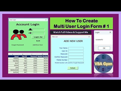 How To Create A MultiUser Login Form In Excel VBA || Part 1