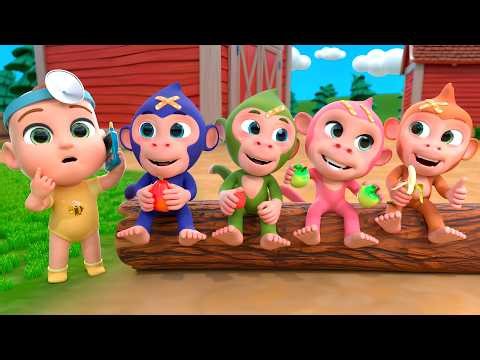Five Little Monkeys Jumping on the Farm+More Newborn Educational Nursery Rhymes & Kids Songs