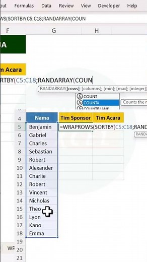 how to divide work teams randomly #shortvideo #shorts #excel
