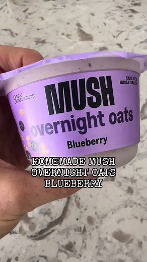 Let’s make homemade MUSH overnight oats in blueberry. Ingredients: 2 cups rolled oats 1 cup unsweetened almond milk 1 cup unsweetened coconut milk 1 cup unsweetened dried blueberries 1 tablespoon honey 1 teaspoon sea salt Mix it all in bowl. Sit overnight in fridge. What should I make next? #plantbased #homemade #vegan #vegetarian #blueberries #oats #overnightoats