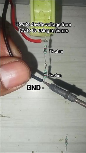 How to devide voltage from 12v to 6v using resistors #electroniccircuits
