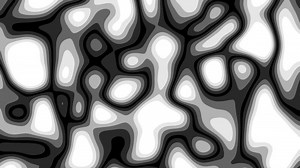 Abstract animated topographic contour map. Moving waves in black and white style. Looped 4K animation..