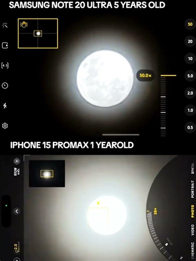 Samsung vs Iphone Moon Shot 🌙