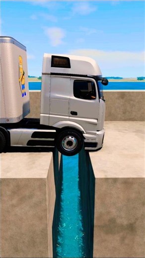 BeamNG.drive - Trucks vs broken bridge🚚🌉 119