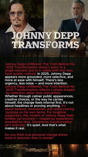 Johnny Depp Unfiltered: The Truth Behind His 2025 Transformation #johnnydepp #2025