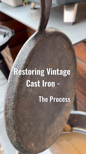 Showing my full vintage cast iron restoration process. #castiron #vintage #restoration #fblifestyle #diy | Cast That Iron