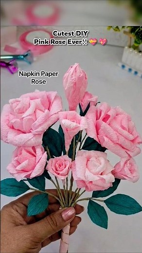 Try this Cutest DIY Napkin Rose 🌹| flower from paper #craft #shorts #rose