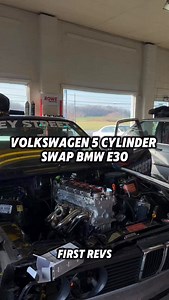 30K views · 6.9K reactions | The VW 07k swap BMW E30 lives! First time getting the engine up into the revs, and with an open header it’s insanely loud, but sick!! • • #volkswagen #engineswap #bmwe30 #5cylinder #driftcarbuild | Brett Horn | Facebook