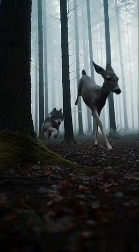 Wolf Attacks Deer 🐺💥 The Hunt for Survival Begins! #Wildlife #AnimalBattle #Predators #4K