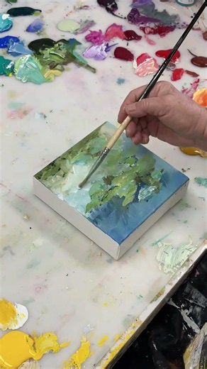 A Lily Pond in Process, Art Technique, Art Demo,Mini Painting "shorts" #wipartwork #contemporaryart