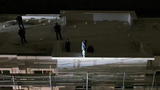 On Tuesday, December 23, 2025, at approximately 6:36 p.m., Fontana Police officers responded to an apartment complex under construction in the 9600 block of Juniper Avenue after receiving a report of a person in crisis who was threatening to jump. Officers safely accessed the rooftop and made contact with an adult male who was standing on a third-floor ledge. K9 Officer Wyrick established rapport and spoke with the individual for more than an hour, working calmly and patiently to encourage him t