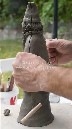 DIY garden Gnome dig out in ceramics #shorts #clayvideos #ceramicsculpture