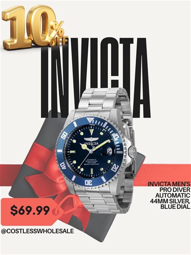 ⌚ TIME TO UPGRADE — 10% OFF SELECT WATCHES ⌚ More styles just added. Same unbeatable Costless prices. We’ve expanded our watch drop with even more premium timepieces from Invicta, Seiko, Citizen, and Timex — all gift-ready, all limited stock. 🔥 Now available at Costless Wholesale 🔥 🖤 Invicta Collection • Pro Diver Automatic (various styles) – from $69.99 • Aviator 51.5mm – $99.99 • Coalition Forces 52mm – $129.99 ✨ Seiko Essentials • Essentials Collection – Leather & Stainless styles – $149.9