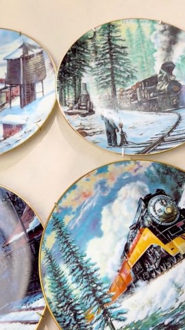 The Hamilton Collection Lansdowne Station Plate Ted Xaras Winter Rails Vintage Train Station Plate Railway Wall Art 1995 - Etsy