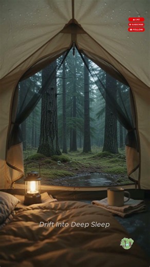 Relaxing Sleep Music | Sleep Inside a Cozy Forest Tent While Rain Falls Outside 🌧️🏕️