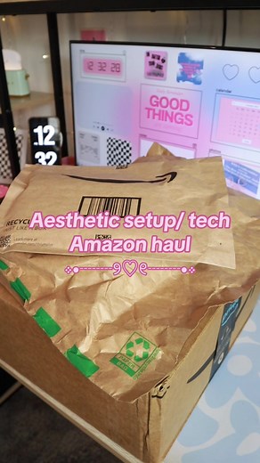 Aesthetic setup/ tech Amazon haul 🎀 Trying to build the aesthetic setup of my dreams so here is a little ASMR haul and unboxing of some recent Amazon finds. I did purchase these items during Amazon Prime Day deals. #amazonhaul #aestheticsetup #amazonfinds #aesthetichaul #amazondecor #pinkamazonfinds #cutetechaccessories #kawaiidesksetup #aestheticfinds #pinksetup #pinkaesthetic #amazonprimeday #cozydesksetup #girlsetup