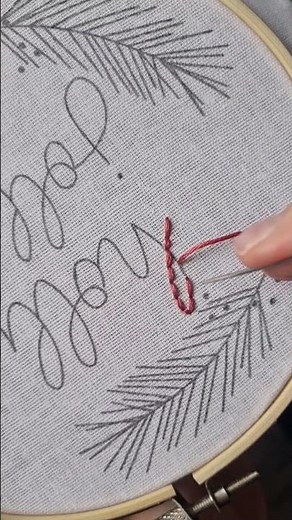 Back Stitch Tutorial ✨ | Holly Jolly Embroidery #embroidery #tutorial #diy #christmas #handmade #art