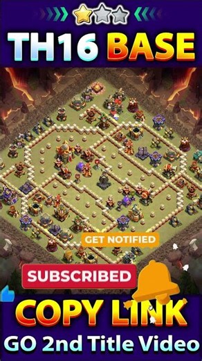 Unbeaten TH16 WAR + CWL Base Layout 🔥Clash of Clans