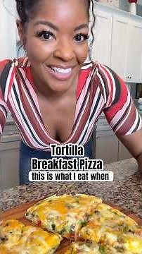 This Tortilla Breakfast Pizza will keep you full all morning long! Use your favorite omelet toppings