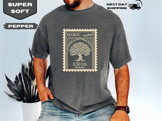 Moroccan Olive Tree Postage Stamp Graphic T-shirt Vintage Travel Souvenir Gift - Etsy
