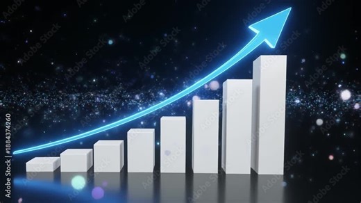 business graph with arrow