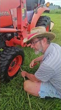 Using my new truck air compressor to fill tractor tires on the farm 🚜